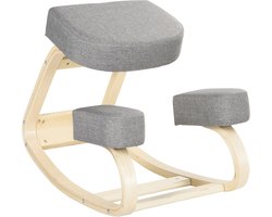 Vinsetto Kniestoel - Berkenhout - 51x69x58cm - Grijs