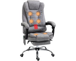 Vinsetto Massage Bureaustoel Microvezel (100% polyester), schuim 65B x 70D x 111-119H cm Grijs