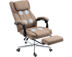 Vinsetto Massage Bureaustoel Polyester 65L x 61B x 108-118H cm Bruin
