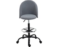 Vinsetto-Staande Bureaustoel-Linnen-48x60x125cm-Grijs