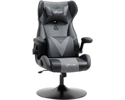 Vinsetto Videogamestoel Kunstleer, Metaal 73L x 69B x 112-118H cm Zwart