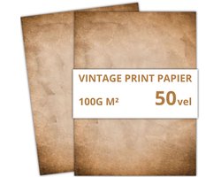 Vintage A4 Papier – 50 vellen – 100 g/m² – Printpapier/Briefpapier - Beschrijfbaar & Printbaar