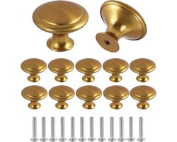 Vintage Antieke Messing Kastknoppen - 12 Stuks, 30 mm Ronde Knoppen voor Keukenmeubels, Duurzaam en Eenvoudig te Monteren met Inclusief Schroeven