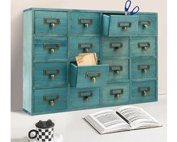 Vintage Apothekerskast met 16 Laden – Houten Ladekast voor Thuis en Kantoor