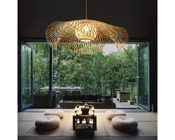 Vintage Bamboe Hanglamp - Handgeweven Natuurlijke Verlichting voor Woonkamer en Slaapkamer