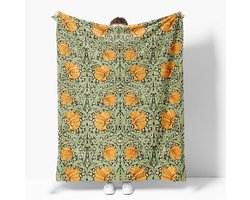 Vintage Bloemen Plaid Flanel Dekentje - Lichtgewicht Sfeervolle Decoratie