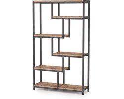 Vintage boekenkast met 5 Lagen - Opbergrek - 165cm - Boekenrek - Woonkamer - Metaal en hout