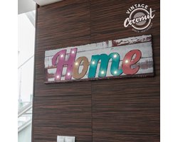 Vintage Coconut Linnen Doek - met Led - Wand decoratie
