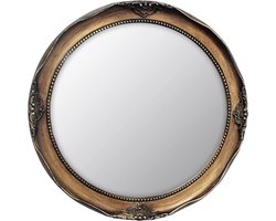 Vintage Decoratieve Wandspiegel Rond - Antiek Goud 12.2"