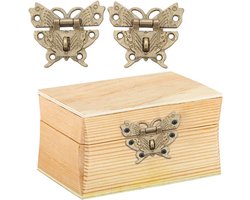 Vintage Design Retro Vlinder Vormige Decoratieve Sluiting voor Houten Sieradenbox en Kast - Duurzame Latch en Hasp Slot