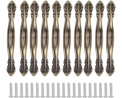 Vintage Deurknoppen 10 Sets Retro Stijl Bronzen Handgrepen voor Kast Hardware Antiek Koper Deuren voor Dressoir, Lade en Kledingkast in Huis en Kantoor