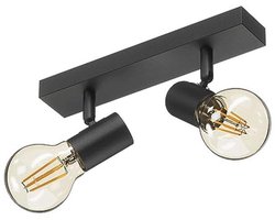 Vintage Draaibare Plafondlamp E27 met 2 Spots - Industriële Plafondverlichting voor Binnen