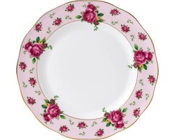 Vintage eettafel set wit en roze met gouden rand