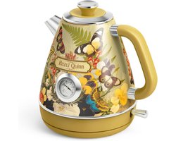 Vintage Elektrische Kookketel met Thermometer - Draadloos en Automatisch Uitschakelen, 1,7 Liter 2200 Watt