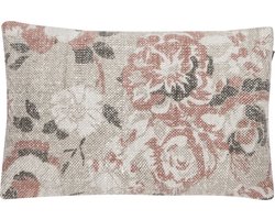 Vintage Flower Soft Roze Kussen | 40 X 60 | Sierkussen Voor Woonkamer Of Slaapkamer