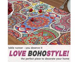 Vintage Geometrische Tafelloper voor Eettafel en Salontafel - Bohemian Decoratie 33 x 183 cm