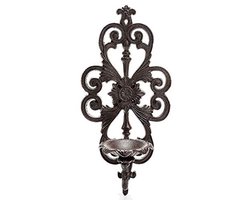 Vintage Gietijzeren Muur Kandelaar - Decoratieve Kaars Houder voor Binnen en Buiten