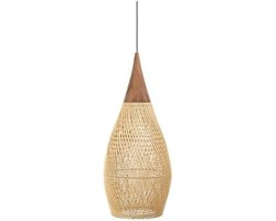 Vintage Handgemaakte Rotan Hanglamp – Japanse Stijl Kroonluchter – Rieten Plafondlamp – Lamp Voor Keuken, Eetkamer, Loft & Woonkamer – E27 Fitting – 25 x 50 cm