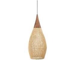 Vintage Handgemaakte Rotan Hanglamp – Japanse Stijl Kroonluchter – Rieten Plafondlamp – Lamp Voor Keuken, Eetkamer, Loft & Woonkamer – E27 Fitting – 35 x 70 cm