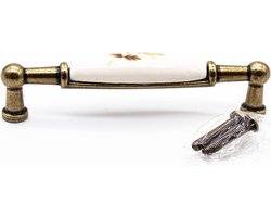 vintage handgrepen | 4 antieke handgrepen herfstroos motief | 106 * 26 * 19mm | Zink-Aluminium en Porselein | Keukenhandvat, kabinetshandvatten, ladehandvatten…