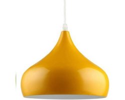 Vintage Hanglamp E27 - Metal Plafondlamp met Verstelbare Kabel voor Woonkamer, Keuken en Slaapkamer (Geel)