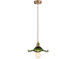 Vintage Hanglamp Glas Kroonluchter E27 Plafondlamp voor Woonkamer Slaapkamer Keuken Groen