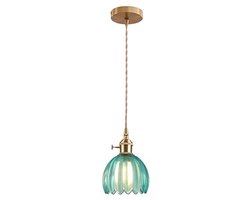 Vintage Hanglamp van Glas met Draaibare Schakelaar voor Keuken, Eetkamer of Slaapkamer