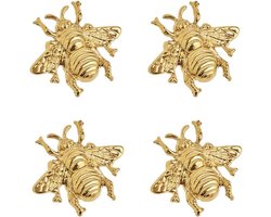 Vintage Honingbij Vorm Kastknoppen - Gouden Bij Knoppen voor Kasten, Lades en Deuren - Antieke Decoratieve Accessoires voor Thuis (Set van 4)