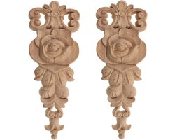 Vintage Houten Ornamenten voor Meubels - Decoratieve Gesneden Hout Sculpturen, Inlegwerk en Lange Beitels