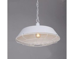 Vintage Industrieel Cage Design - Hanglamp - Ø 36 cm - Wit