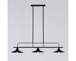 Vintage Industrieel - Hanglamp - 3 Lichts - Ø 30 cm - Zwart