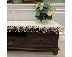 Vintage Kant Tafelkleed - Geborduurd Tafelkleed Tafelkleed - Eetkamer Decoratie - Delicaat Kant Design - 74x120cm - Kleur2