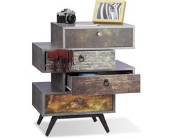 vintage kast - met 4 lades - 68 x 60 x 40 cm - retro - grijs