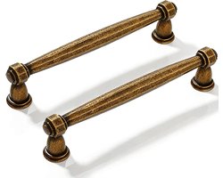 Vintage Kastgrepen 128mm Antiek Messing - 6 Stuks Meubelgrepen voor Keuken, Laden en Kasten