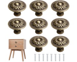 Vintage kastknoppen 30mm - 8 stuks retro knoppen voor meubels, kasten en ladekasten