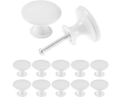 Vintage kastknoppen - Antieke ladeknoppen - 12 stuks - Wit