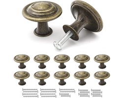 Vintage Kastknoppen voor Meubels - Antiek Brons, 10 Stuks, 30 mm