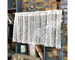 Vintage Korte Bistro Gordijn Met Katoen Bohemian Geborduurd Design Voor Keuken En Slaapkamer