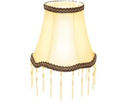Vintage lampenkap in Victoriaanse stijl met franjes - retro stoffen lampenkap voor E14-fitting - bureaulamp en wandlamp - cadeau voor thuis en interieurdecoratie