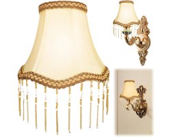 Vintage lampshade - Victorian stijl - franje voor lamp - retro lampenkap - vloerlamp - tafel lamp - plafondlamp - woonkamer decoratie