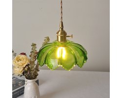 Vintage LED Hanglamp – Kroonluchterglas – Warm Wit Licht – Voor Slaapkamer & Woonkamer – Met LED Lamp