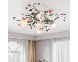 Vintage Led Plafondlamp Kroonluchter met Bloemenontwerp voor Slaapkamer en Woonkamer