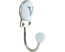 Vintage Letter en Nummer Haakjes met Keramische Knop Chroom Kapstok Beugels A-Z