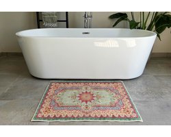 Vintage look badmat pastel kleur 90cm x 70cm