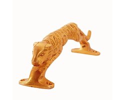 Vintage Messing Deurgrepen - Leaping Tiger Design voor Dressoir, Kast en Laden - 7,5 Inch