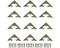 Vintage metalen hoekbeschermers - 20 stuks - Bescherming voor boeken, fotoalbums en scrapbooking - Bronzen afwerking