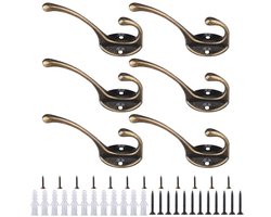 Vintage Metalen Kapstokhaken voor Jassen en Handdoeken - Wandgemonteerd Hout en Muurbevestiging