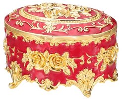 Vintage Metalen Sieradendoos voor Ringen, Oorbel en Kettingen - Elegante Opslagoplossing voor Kaptafel en Geschenk