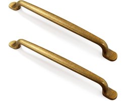 Vintage Meubelhendels in Antiek Messing - 6 Stuks voor Keuken, Kast en Deuren met 128mm Boorgatafstand