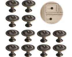 Vintage Meubelknoppen - Zinklegering Ladegrepen - Duurzame Schuifdeurgrepen - Voor Keukenkasten & Lades - Retro Stijl - Voor Thuisgebruik - Brons - 12 Stuks